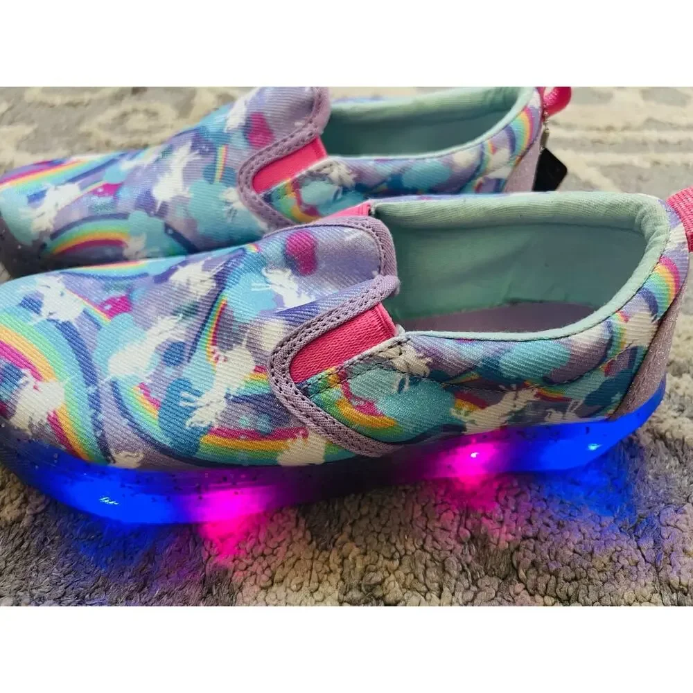 NWT❤️Skechers Girls S-Lights: Unicorn Chaser Light-Up sz2